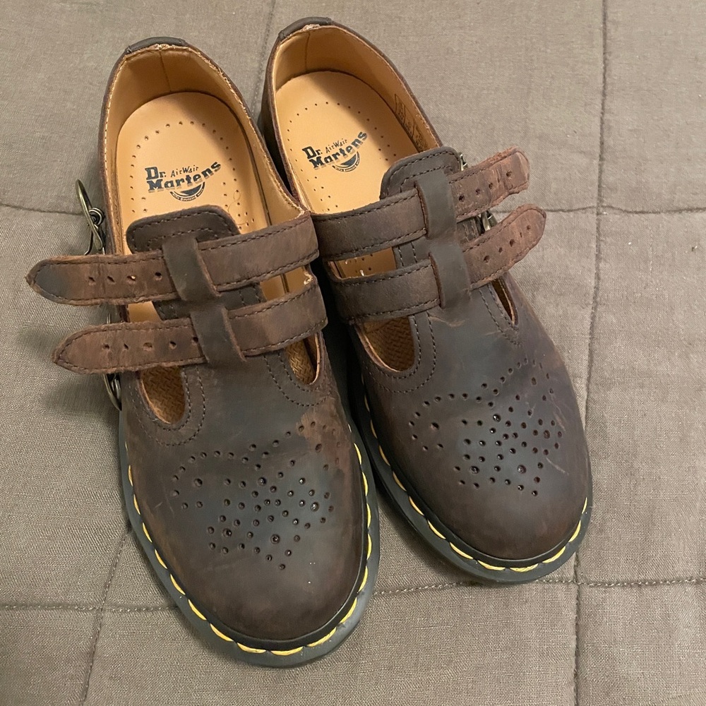 Dr. Martens 8065 Crazy Horse Leather Mary Jane Shoes